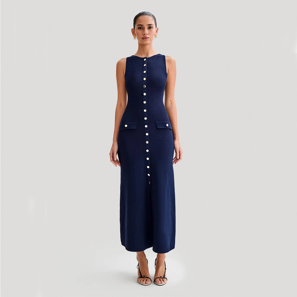 Elegant Knitted Sleeveless Dress 2