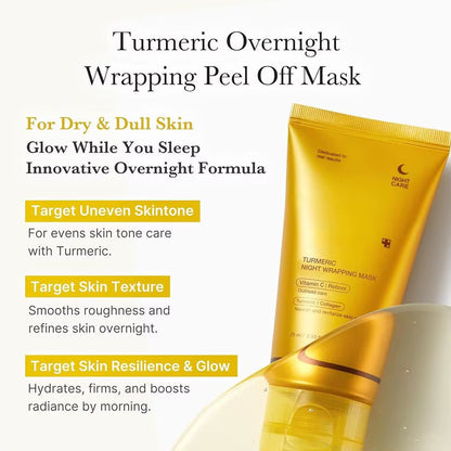 Medicube Peel-Off Mask Turmeric VC Collagen Peel Mask with Brush Improve Dullness Oil Control Hydrating Moisturizing Brightening