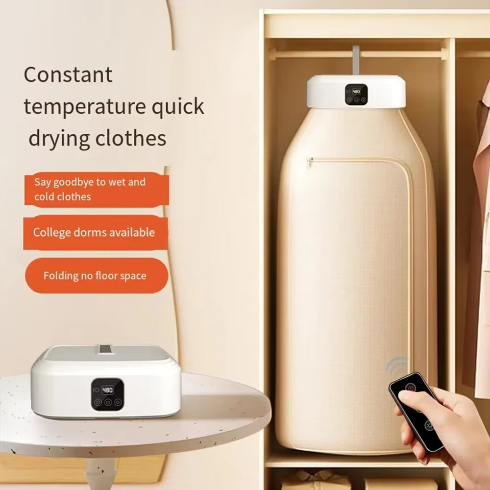 600W Portable Clothes Dryer, Easy to Use Mini Dryer with Dryer Bag for Delicate Garments, Underwear, Baby Clothes