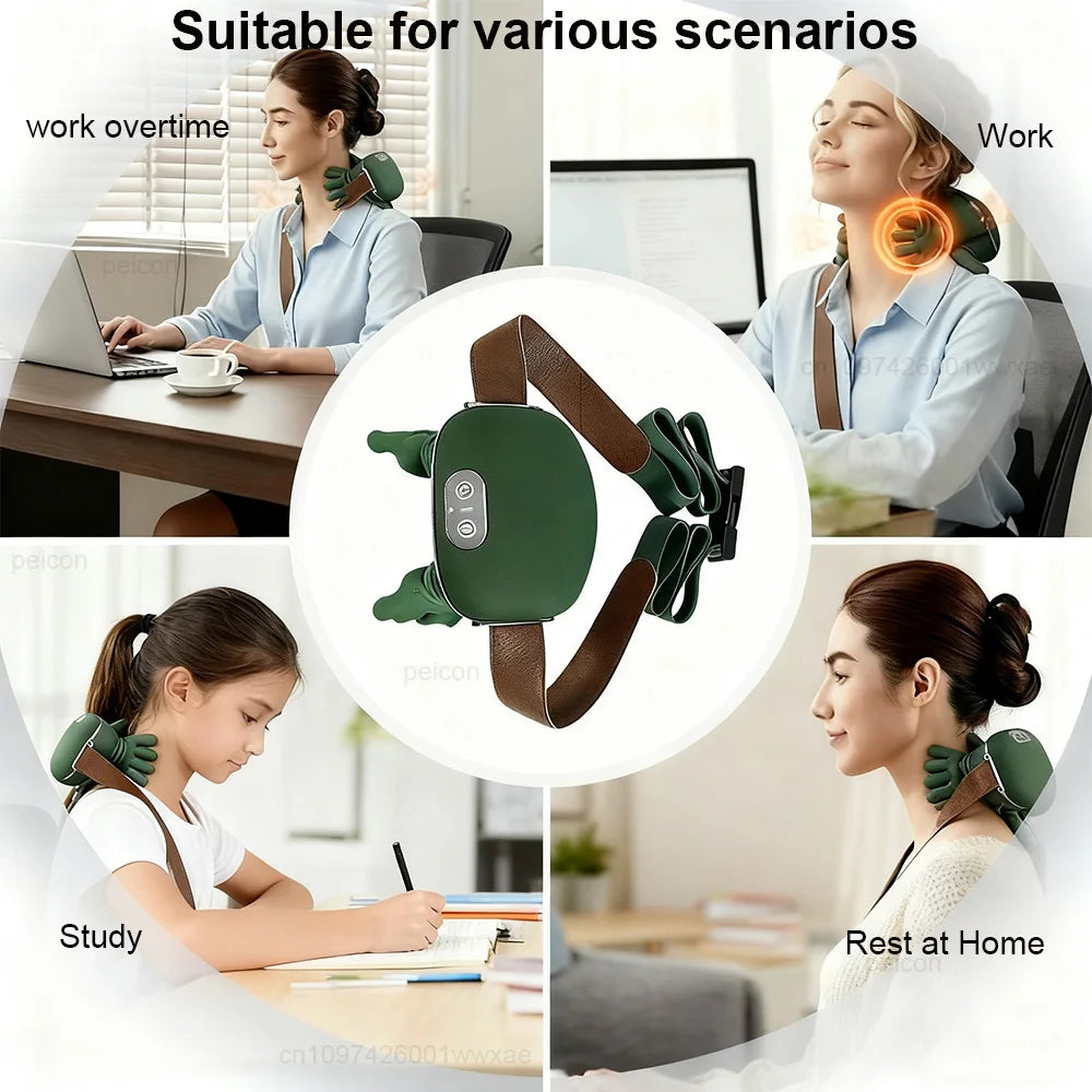Experience Ultimate Relaxation with the Portable Heated Cervical Neck Massager - Your Solution for Pain Relief and Muscle Comfort!