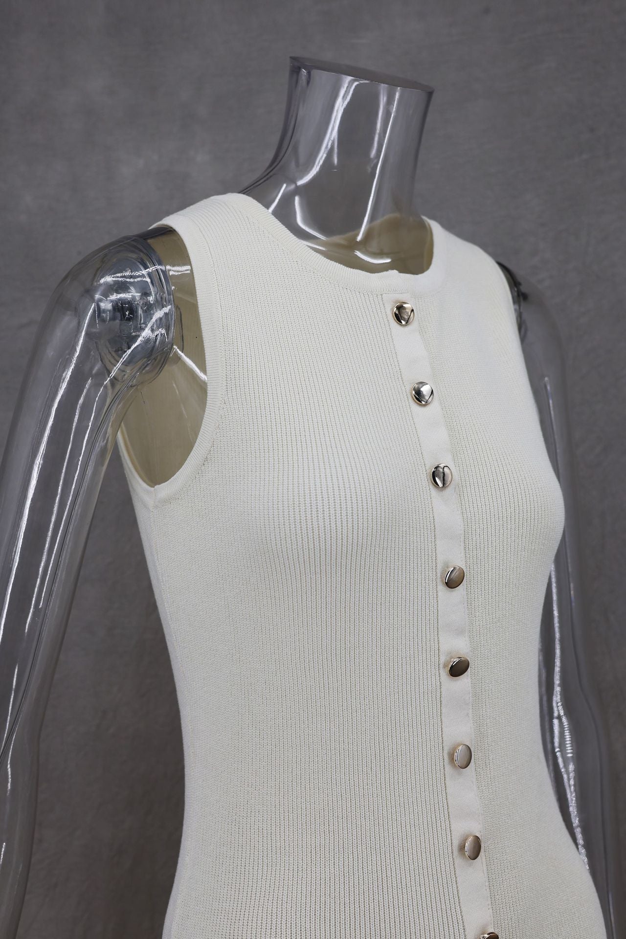 Elegant Knitted Sleeveless Dress